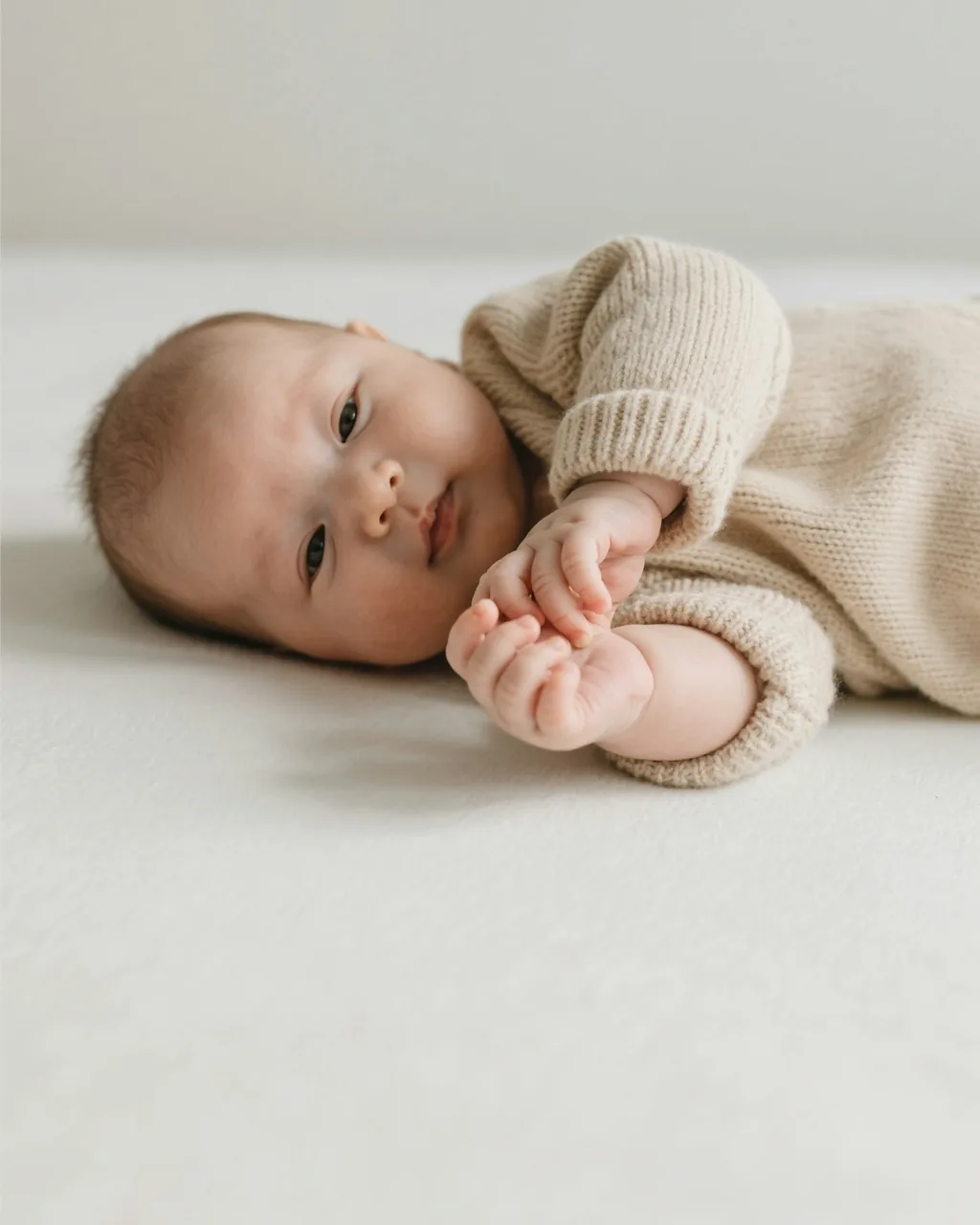 A contented baby a few weeks on